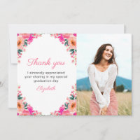 Bright Watercolor Floral Grad Foto Vielen Dank