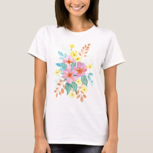 Bright Watercolor Florals T-Shirt