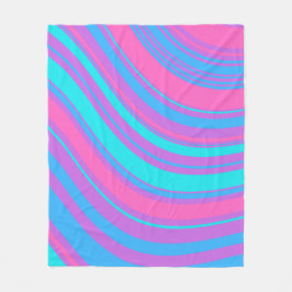 Bright Wavy Retro Muster Fleecedecke