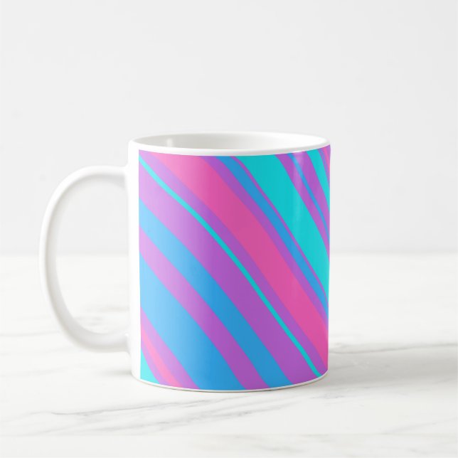 Bright Wavy Retro Muster Kaffeetasse (Links)