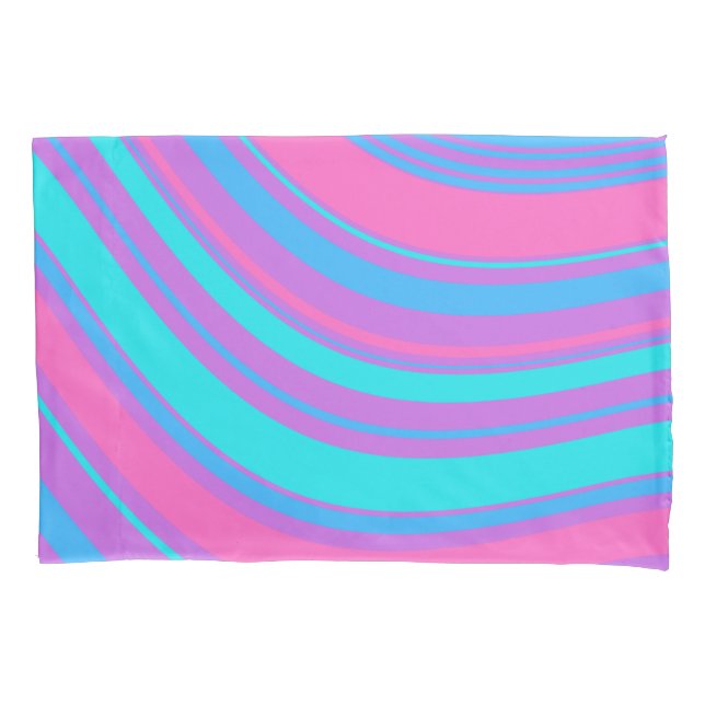 Bright Wavy Retro Muster Kissenbezug (Vorderseite)