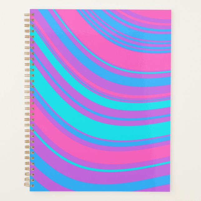 Bright Wavy Retro Muster Planer (Vorderseite)