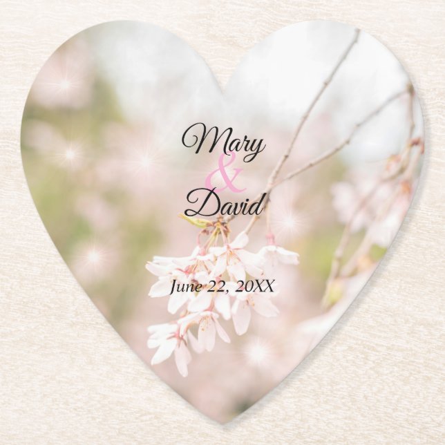 Bright Weeping Cherry Wedding Untersetzer (Vorderseite)