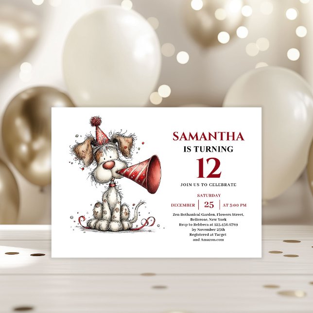 Bright whimsical dog animals theme kids birthday einladung (Bright whimsical animals theme kids birthday invitation

)