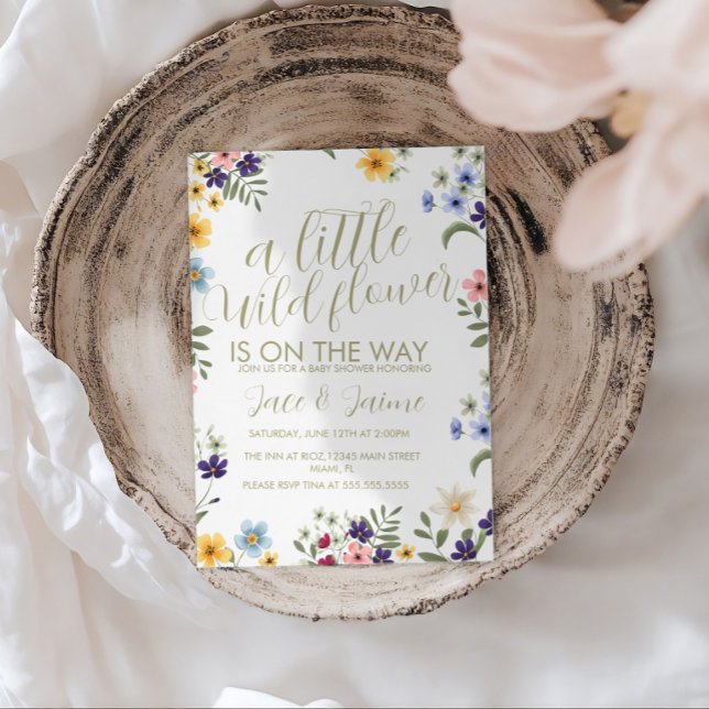 Bright Wild Flowers Baby Shower  Einladung (Von Creator hochgeladen)