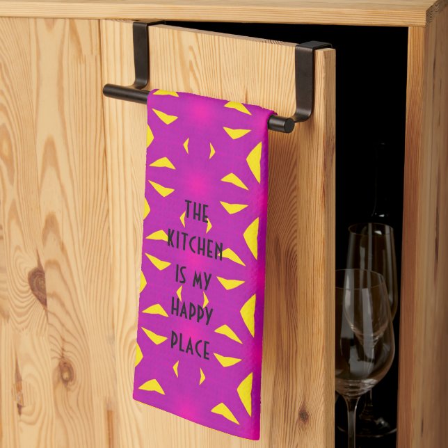Bright Yellow and Purple Kitchen Towel Geschirrtuch (Drittel gefaltet)
