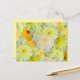 Bright Yellow Floral Blank Greeting Postkarte