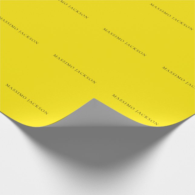 Bright Yellow Minimalist Plain Modern Aesthetic Geschenkpapier (Ecke)