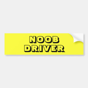 Bright Yellow New - NOOB - Driver Bumper Sticker Autoaufkleber