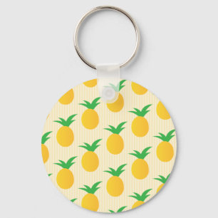 Bright Yellow Pineapple Pattern Schlüsselanhänger