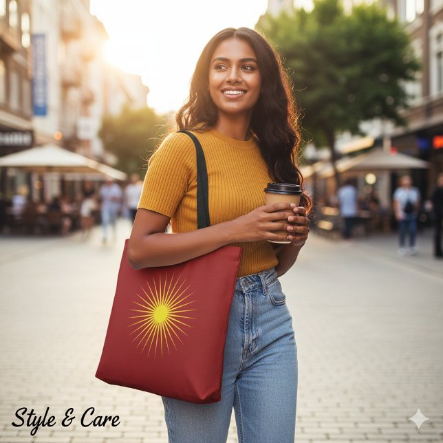 Bright Yellow Shining Star Mark Christmas Red (Bright Yellow Shining Star Mark Christmas Red Tote Bag)