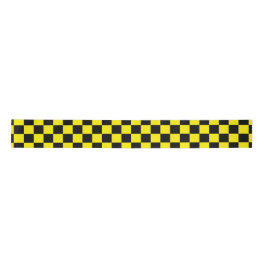 Bright Yellow with Black Square Pattern Style 3" Satinband