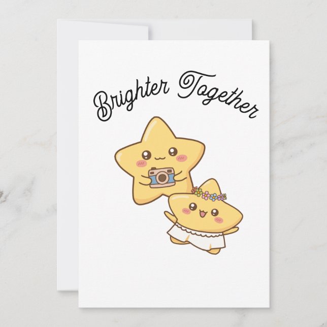 Brighter Together – Cute Couple Invitation  Einladung (Vorderseite)