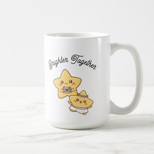 Brighter Together – Cute Couple Mug Gift Kaffeetasse (Rechts)