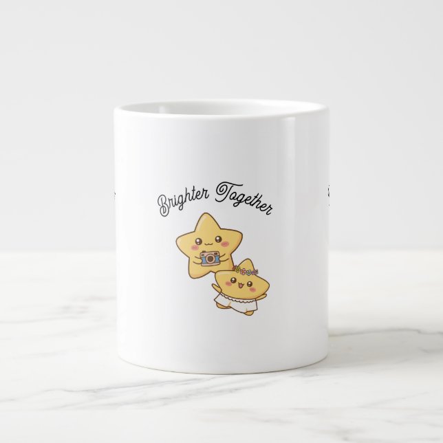 Brighter Together – Cute, lovely Couple Mug Gift Jumbo-Tasse (Vorderseite)