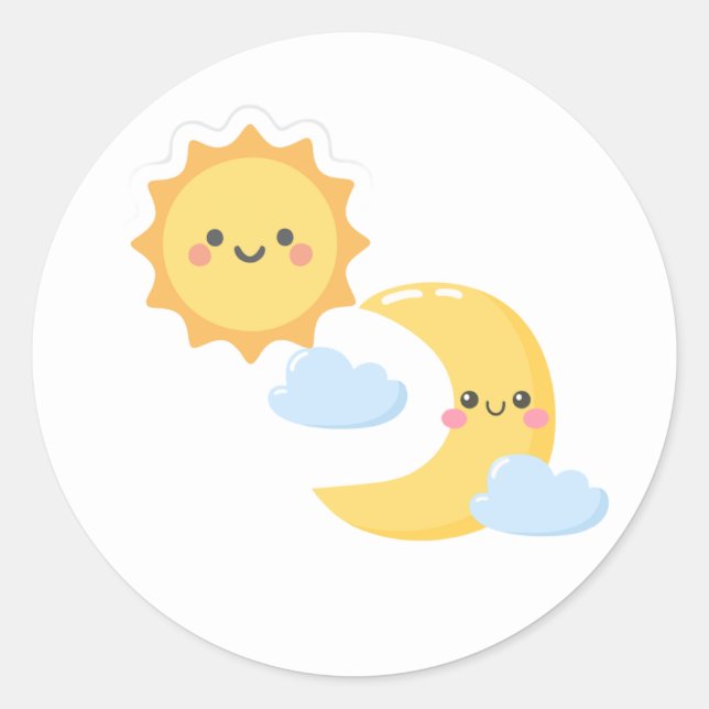 Brighter Together - Sonne & Mond Aufkleber (Vorderseite)