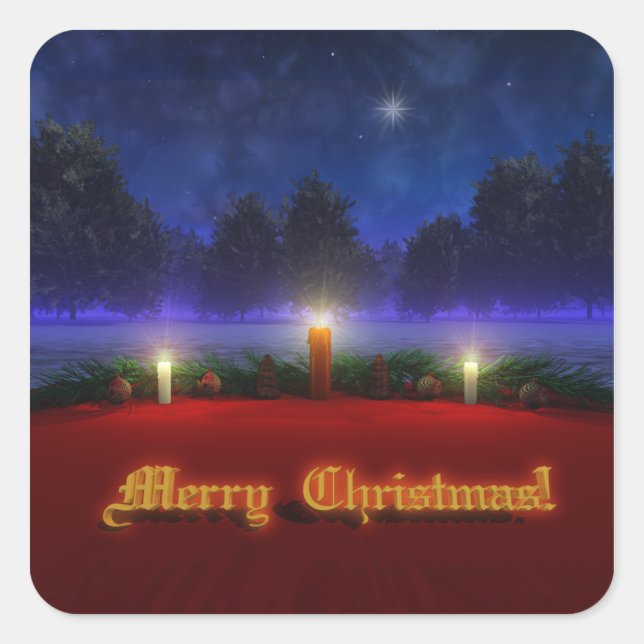Brighter Visions Weihnachtskleber Quadratischer Aufkleber (Vorderseite)
