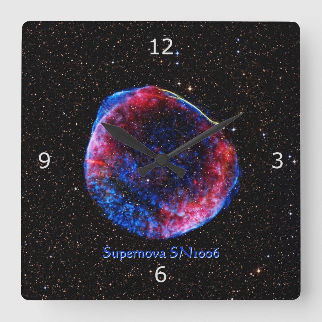 Brightest Supernova jemals Weltraumbild Quadratische Wanduhr (Vorderseite)