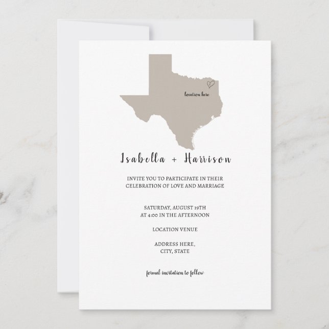 BRIGHTEST TEXAS Wedding Invitation Einladung (Vorderseite)