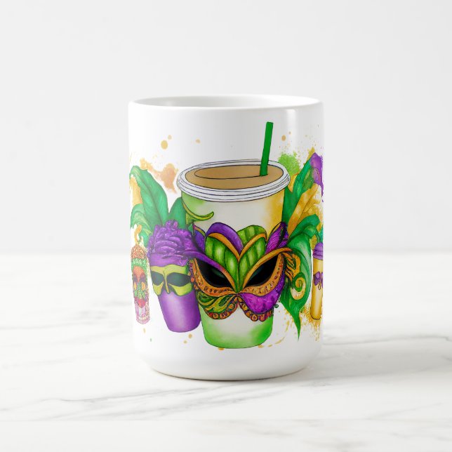 BRIGHTLICH FARBIGE MARDI GRAS GETRÄNKE KAFFEETASSE (Mittel)