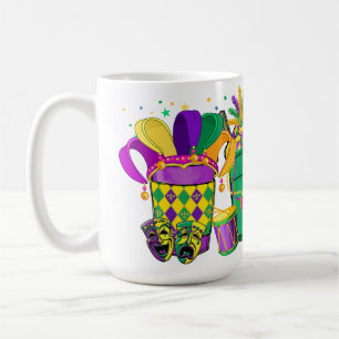 BRIGHTLICH FARBIGE MARDI GRAS GETRÄNKE KAFFEETASSE