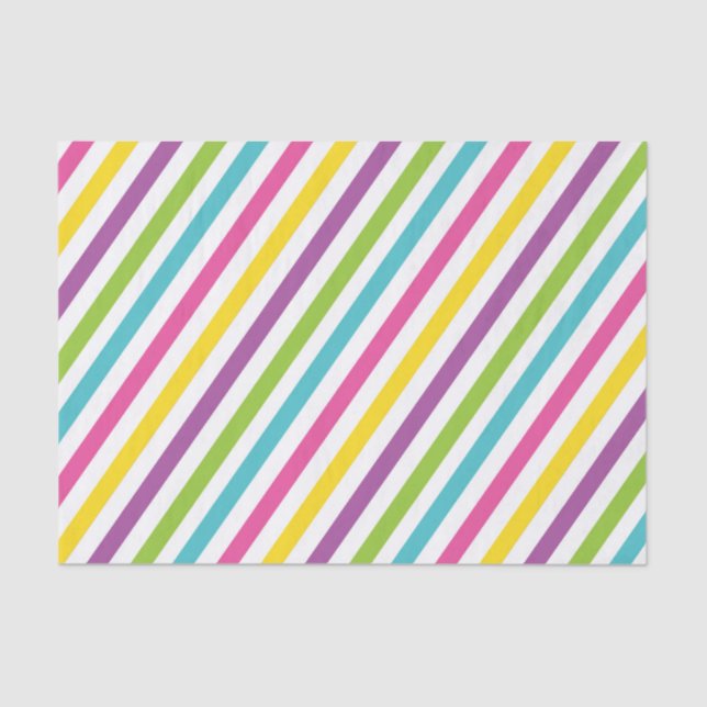 BRIGHTLY COLORED EASTER DIAGONAL STRIPES SEIDENPAPIER (Vorderseite)