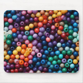 BRIGHTLY COLORED PLASTIC BEADS MOUSEPAD