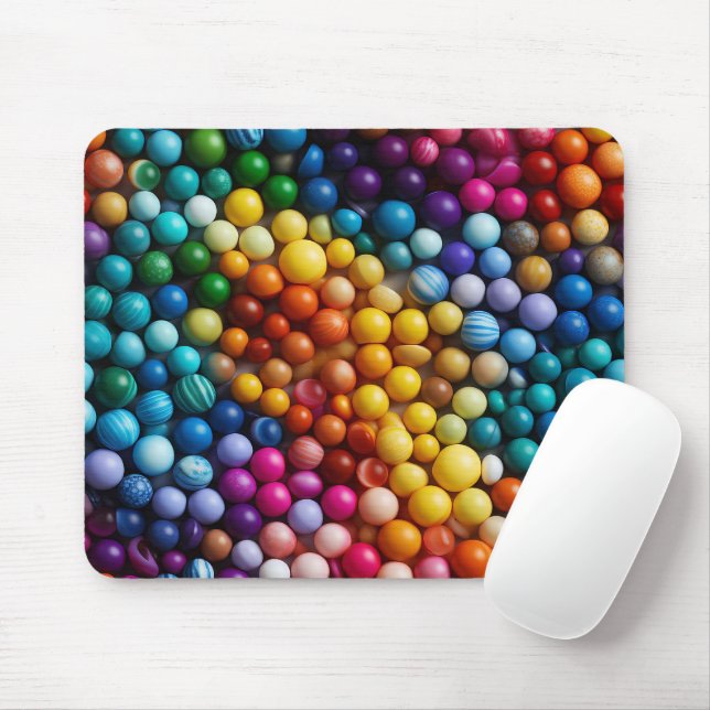 BRIGHTLY COLORED PLASTIC BEADS MOUSEPAD (Mit Mouse)