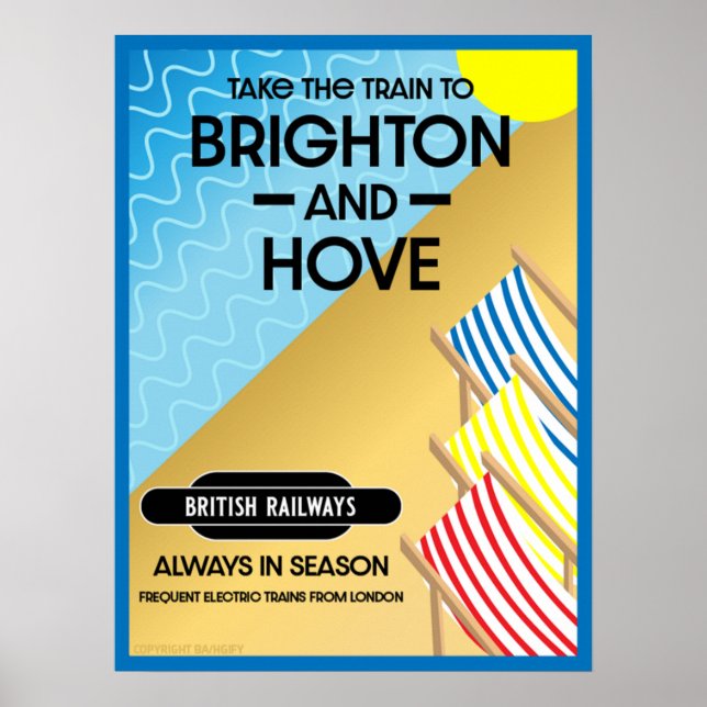 Brighton and Hove Travel Beach Art Poster (Vorne)