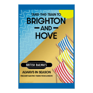 Brighton and Hove Travel Beach Art Poster