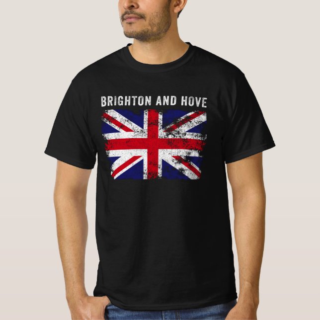 Brighton and Hove UK Flag British Souvenir Cool T-Shirt (Vorderseite)