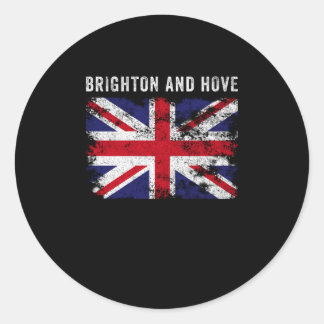 Brighton And Hove UK-Flagge Britisches Souvenir Co Runder Aufkleber