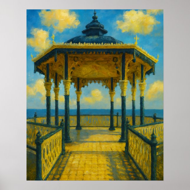 Brighton Bandstand Glow - Seaside Pavilion Poster (Vorne)