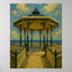 Brighton Bandstand Glow - Seaside Pavilion Poster
