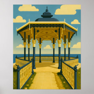 Brighton Bandstand - Kunst der Küstenarchitektur Poster