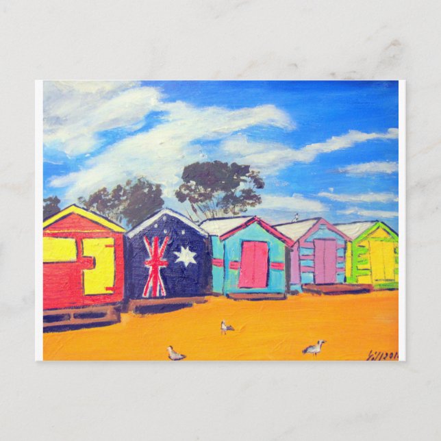Brighton Bathing Boxes Postkarte (Vorderseite)