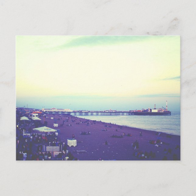 Brighton Beach and Pier, UK Postkarte (Vorderseite)