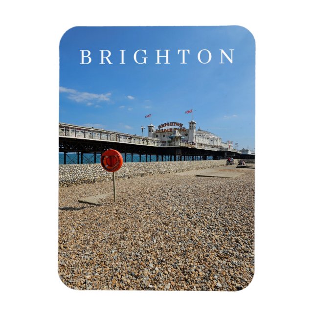 Brighton Beach and Pier View Kühlschrankmagnet Magnet (Vertikal)