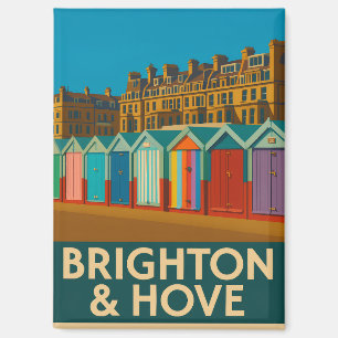 Brighton Beach Huts - farbenfrohe Küstendrucke Magnet