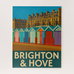 Brighton Beach Huts - farbenfrohe Küstendrucke Puzzle