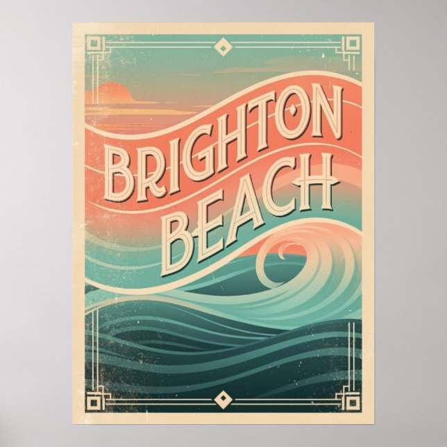Brighton Beach Wellen Poster (Vorne)