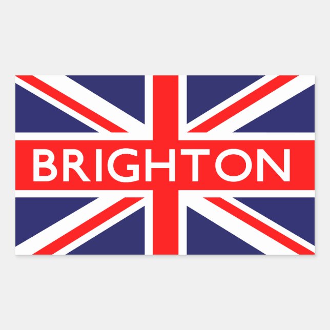Brighton: Britische Flagge Rechteckiger Aufkleber (Vorderseite)