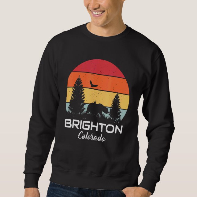 Brighton Colorado Mountain Forest Retro Sunset Sweatshirt (Vorderseite)