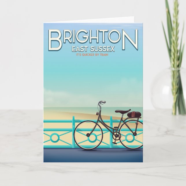 Brighton, East Sussex Vintage Reiseplakat. Feiertagskarte (Vorderseite)