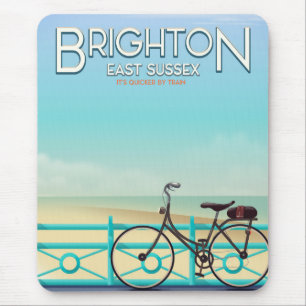 Brighton, East Sussex Vintage Reiseplakat. Mousepad