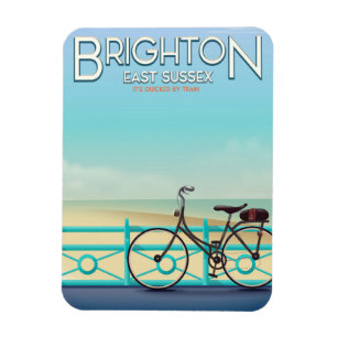 Brighton, East Sussex Vintage Reiseplakat. Postc Magnet