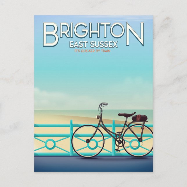 Brighton, East Sussex Vintage Reiseplakat. Postkarte (Vorderseite)