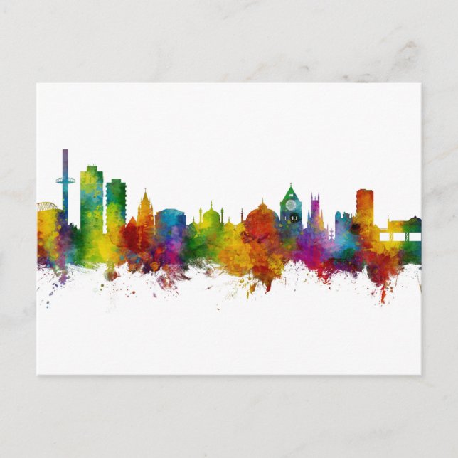 Brighton England Skyline Postkarte (Vorderseite)