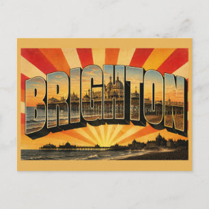 Brighton England Vintage Reise Kunst Postkarte