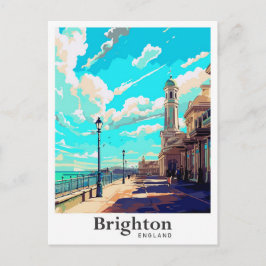 Brighton England Vintage Travel Portrait Postkarte